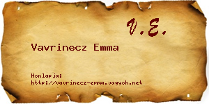 Vavrinecz Emma névjegykártya